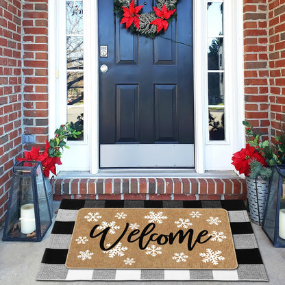 Tinideya 2 Pcs Halloween Door Mats Outdoor Layered Ghost Front Door Mat