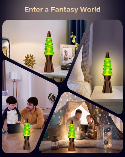 Christmas Tree Liquid Motion Lamp,for Mother's Day/Mom Gifts,14.5 inches Table Lamp Christmas Indoor Decorations for Adults and Kids, Mood Lighting Home Decor Lav Night Light