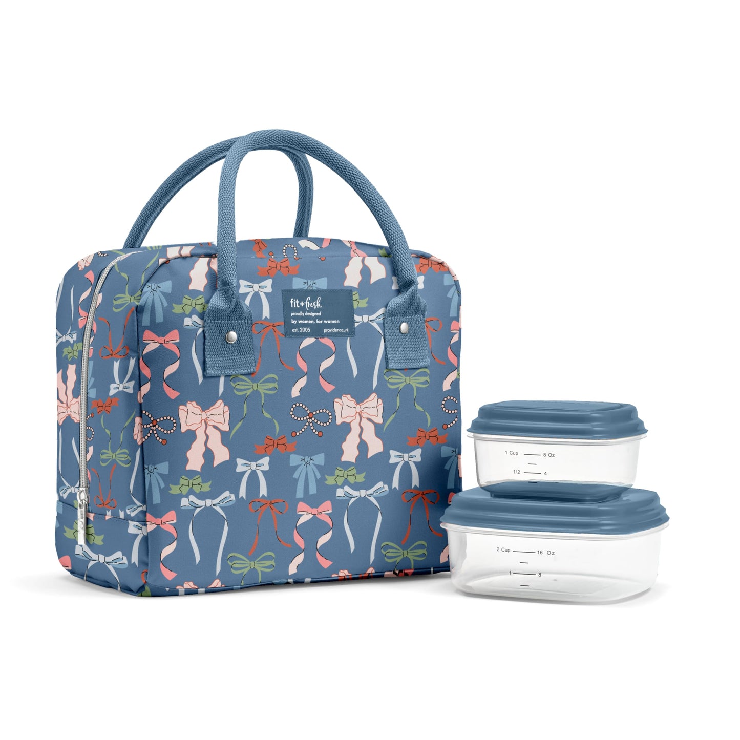 Fit & Fresh Bloomington Lunch Bag for Women - Insulated Large Lunch Box for Work with Containers, Leak-Resistant, Stain-Resistant, Zipper Closure, Cheetah
