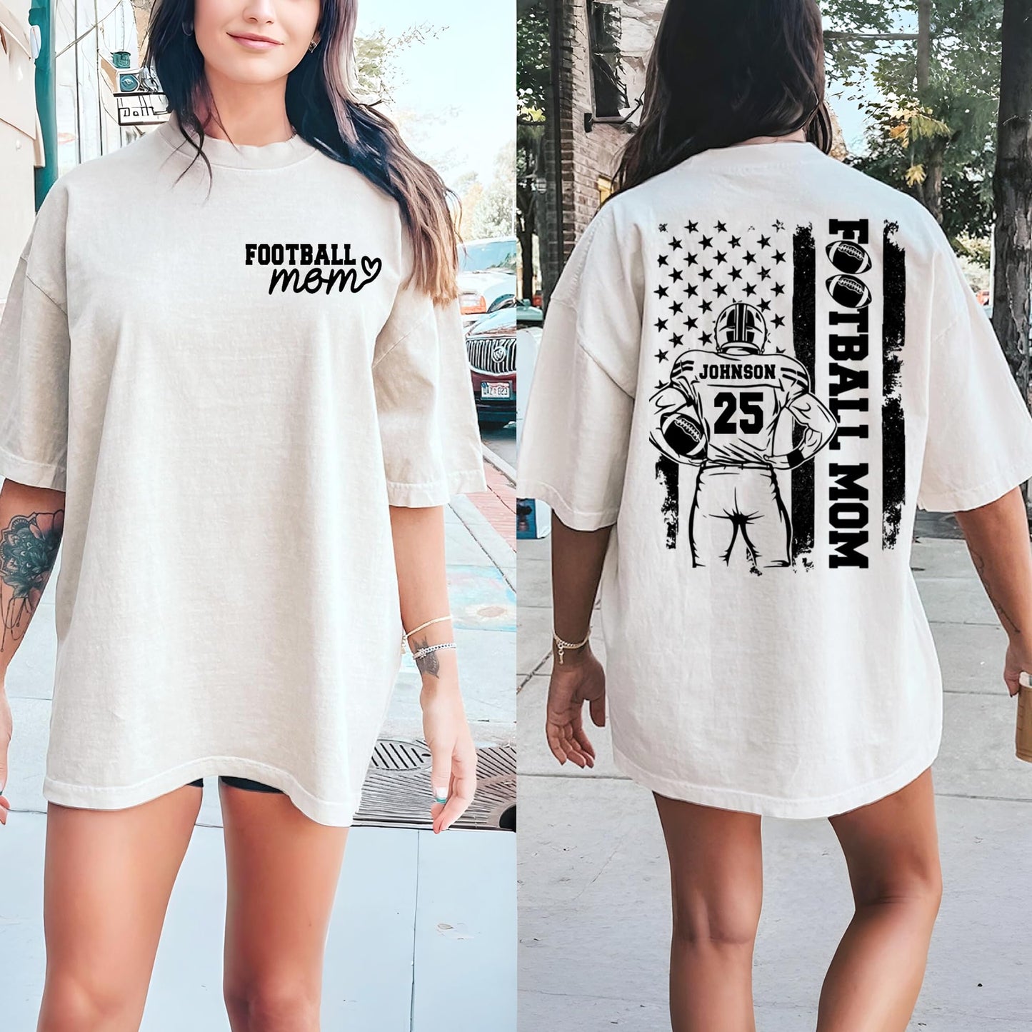 Personalized Football Mom Shirt with Kids Names and Jersey Number, Custom Football Mama Shirt, Women Sport Shirts