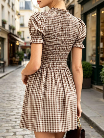 RIHOAS Plaid Gingham Mini Dress