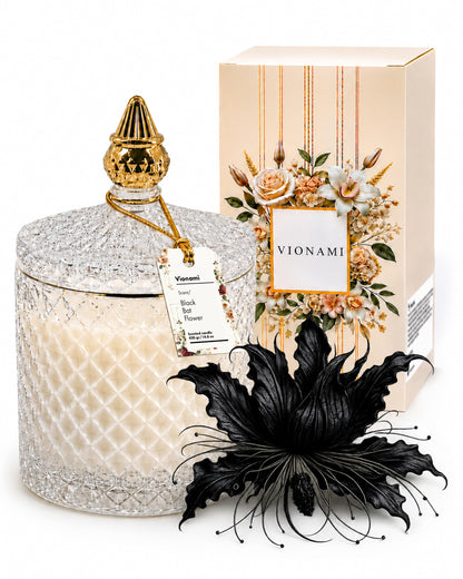 VIONAMI Ghost Orchid Rare Flower Fragrance Luxury Scented Candle Gift | Decorative Soy Candles Birthday Gifts for Women, Elegant Glass Jar, 14.8oz, 80Hr Long Lasting Burn, Luxury Candles for Women