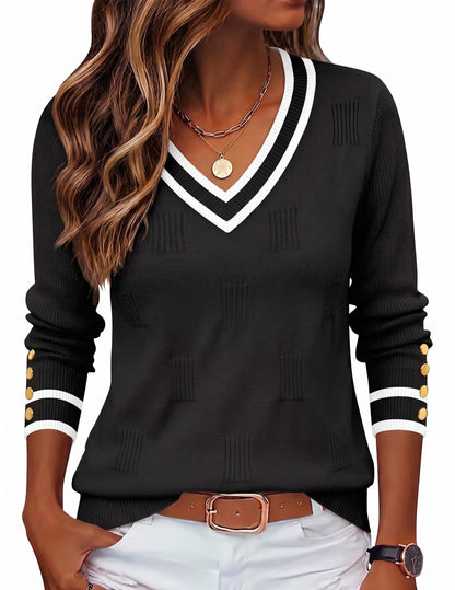 Zeagoo Womens V Neck Sweaters