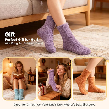 Womens Fluffy Fuzzy Socks,Winter Cozy Soft Warm Socks Gifts for Womens