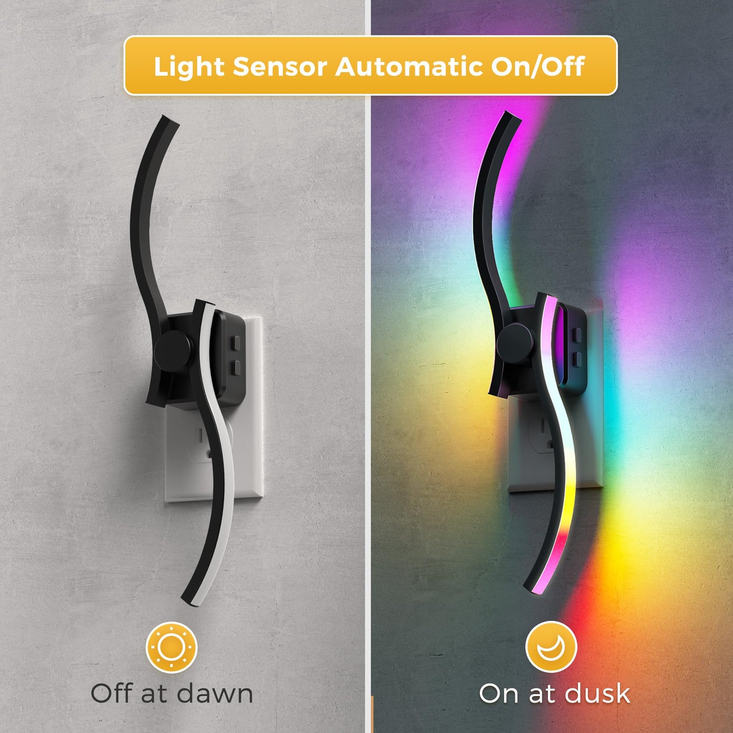 L LOHAS LED Night Light, Modern Night Lights Plug into Wall | 2 Pack