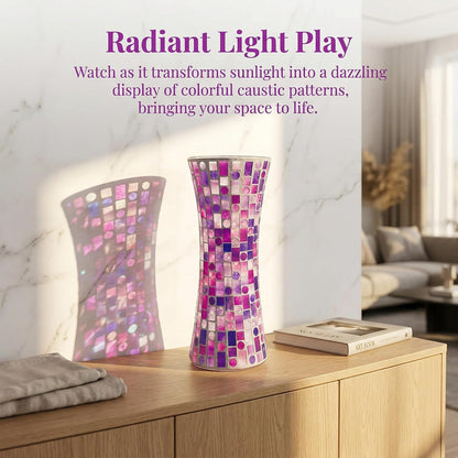11.6" H Purple Red Mosaic Vase