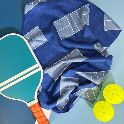 Pickleball Towel – Microfiber Sports Towel with Pickleball Pattern – Quick-Dry Sweat Towel for Pickleball Players, Accessories & Gifts (Teal Pickleball Paddles)
