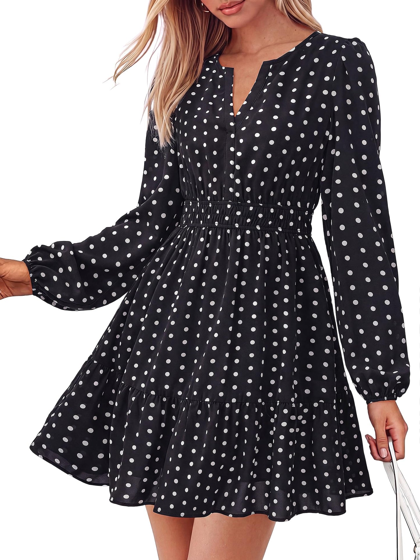 BTFBM Women’s Floral Long Sleeve Mini Dress
