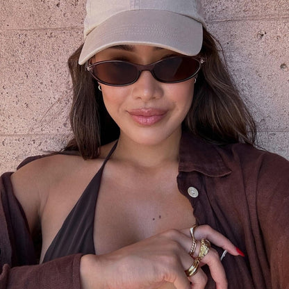 GUVIVI Retro Oval Sunglasses for Women