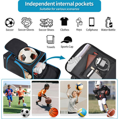 Soccer Backpack,Soccer Bag with Ball Holder and Shoe Compartment