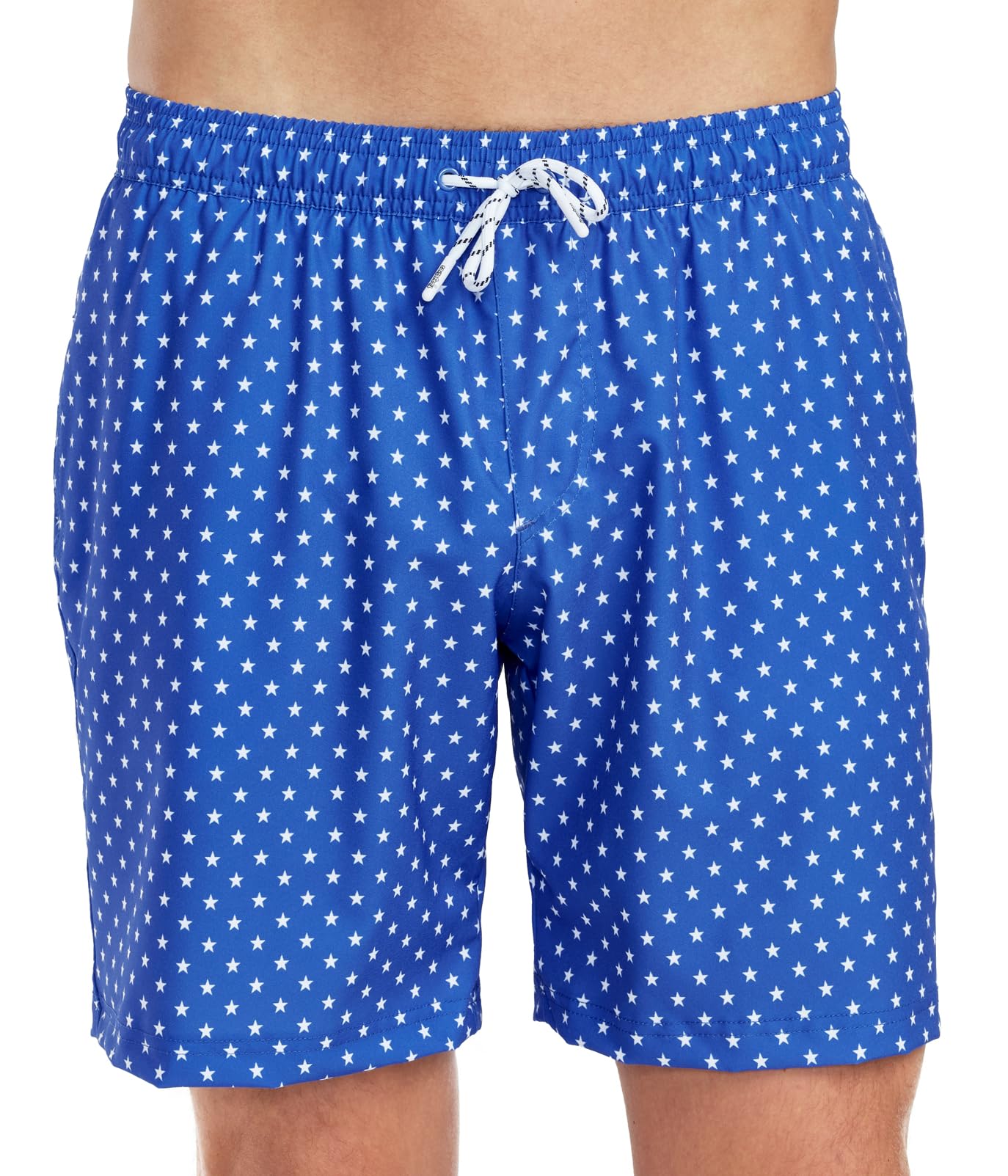 Tipsy Elves Men's USA Swimming Trunks 7'' Inseam 4 Way Stretch Fabric w/Mesh Liner Swim Trunks for Men Bathing Suit