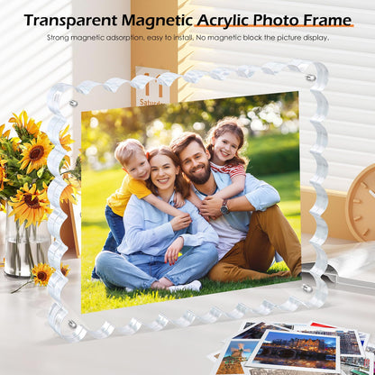 Chivalral 3 Pack 4x6 Acrylic Picture Frame, Double-Sided Tabletop Display