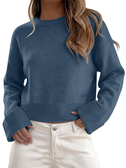 ANRABESS Sweaters for Women Cropped Fall Lightweight Pullover