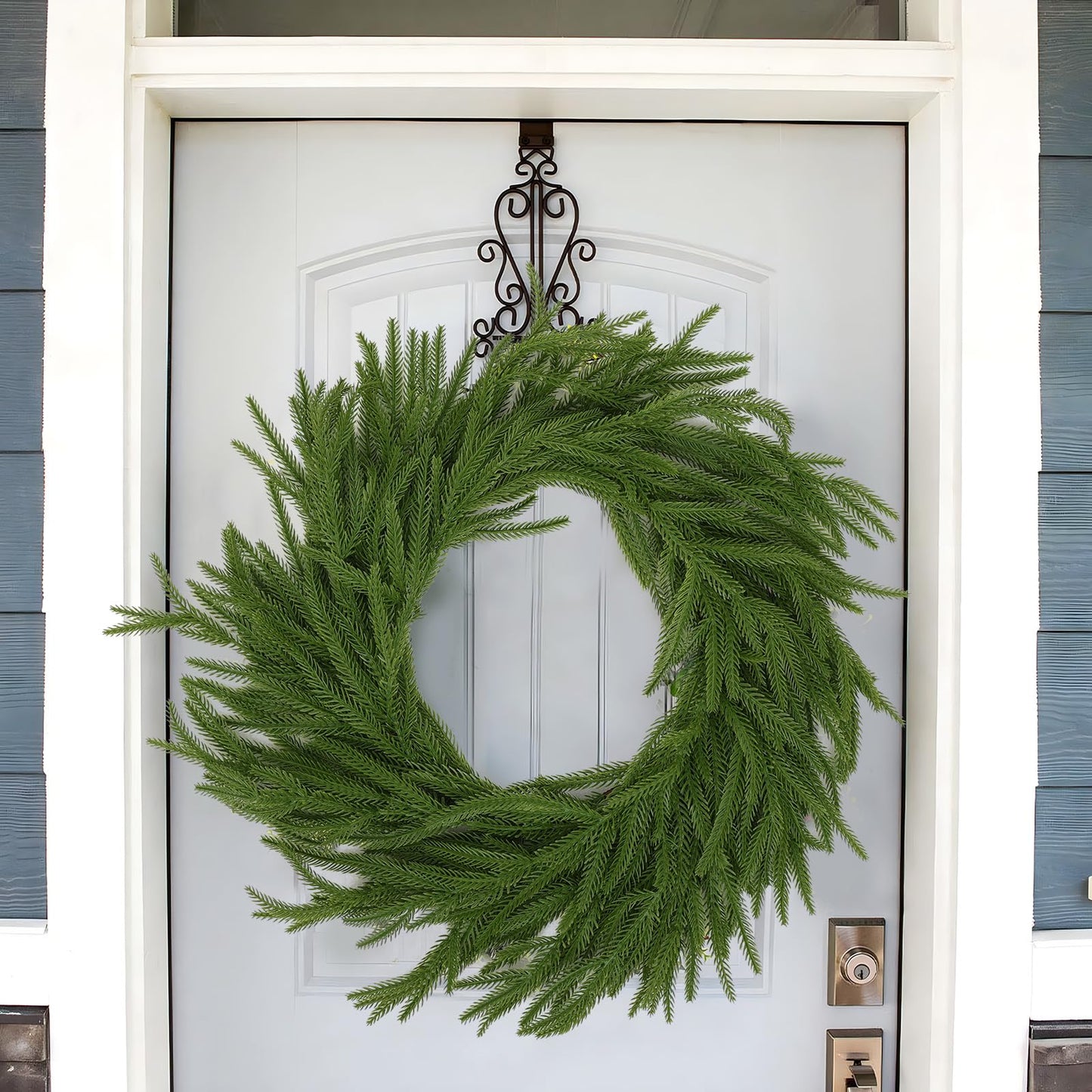 Hananona 4 Pcs 9 Ft Artificial Norfolk Pine Garlands, Real Touch Winter Pine Garland, Green Artificial Greenery Garland for Table, Mantle, Wall, Indoor, Outdoor Christmas Decorations (4, 9 Ft)