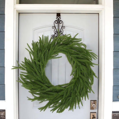Hananona 4 Pcs 9 Ft Artificial Norfolk Pine Garlands, Real Touch Winter Pine Garland, Green Artificial Greenery Garland for Table, Mantle, Wall, Indoor, Outdoor Christmas Decorations (4, 9 Ft)