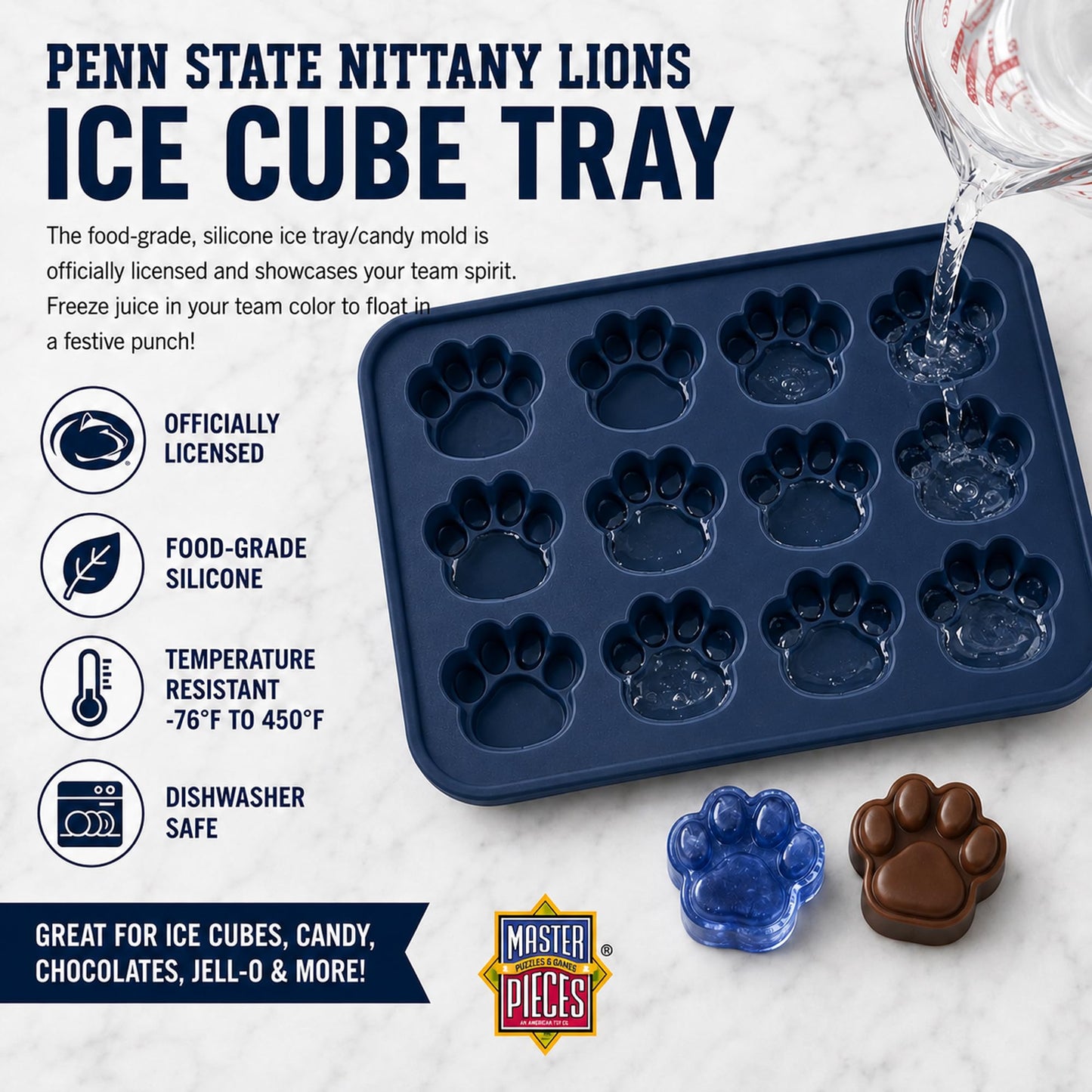 Masterpieces Fanpans Ncaa Alabama Crimson Tide Silicone Ice Cube Tray Set - Fun Alabama Merchandise, Dishwasher Safe