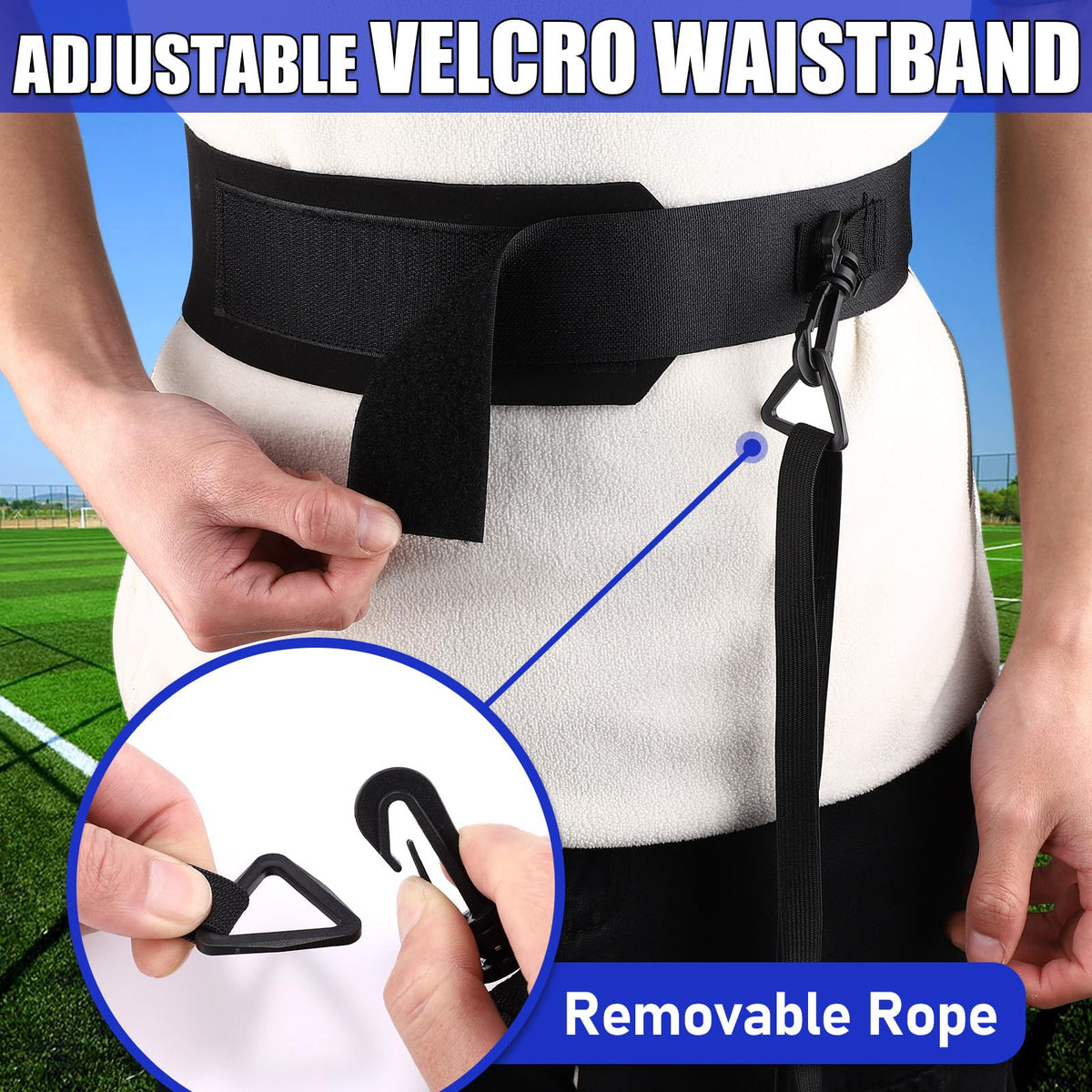 TOBWOLF Football Kick Trainer, Soccer Return Trainer Net Fits Ball Size 3, 4, 5, Hands-Free Soccer Kick Throw Training Aid