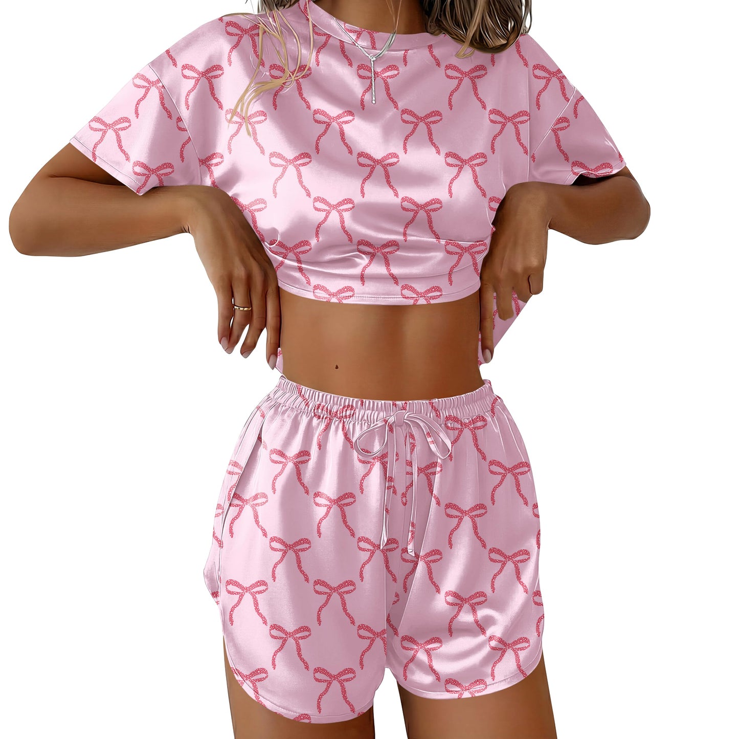 Ekouaer Womens Silk Pajama Set