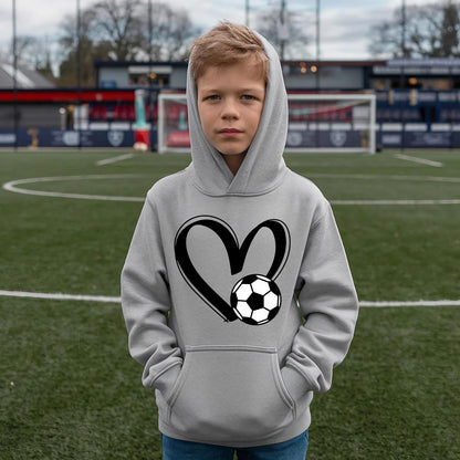 Threadrock Kids Soccer Love Heart Youth Pullover Hoodie Sweatshirt