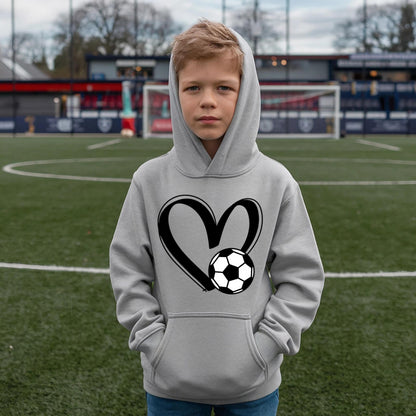 Threadrock Kids Soccer Love Heart Youth Pullover Hoodie Sweatshirt