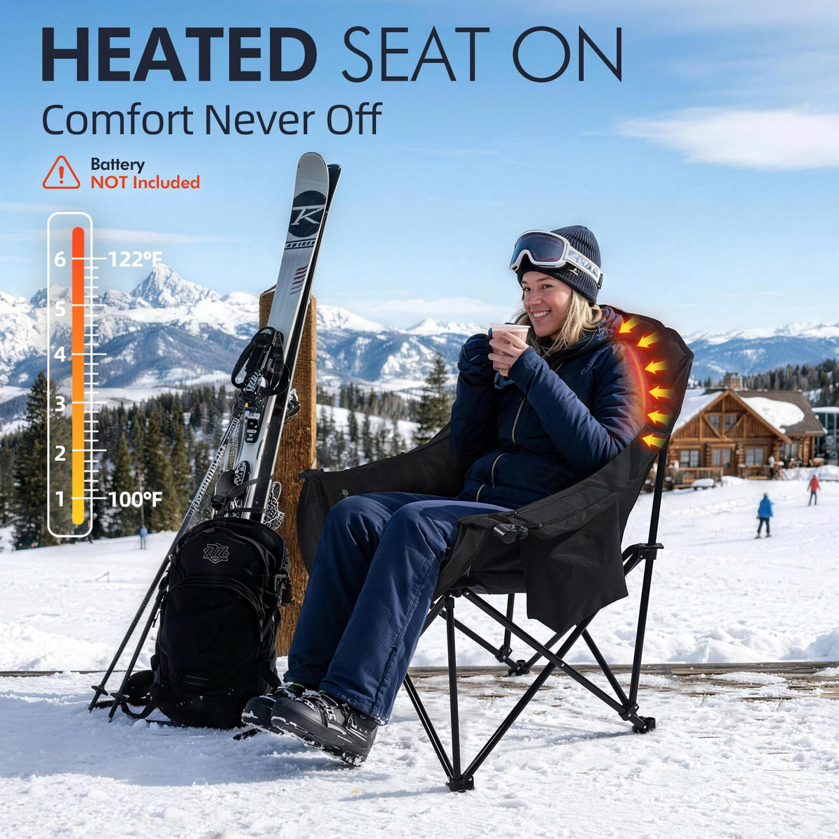 Oversized Camping Chairs for Adults - Heavy Duty Padded Outdoor Camp Chair