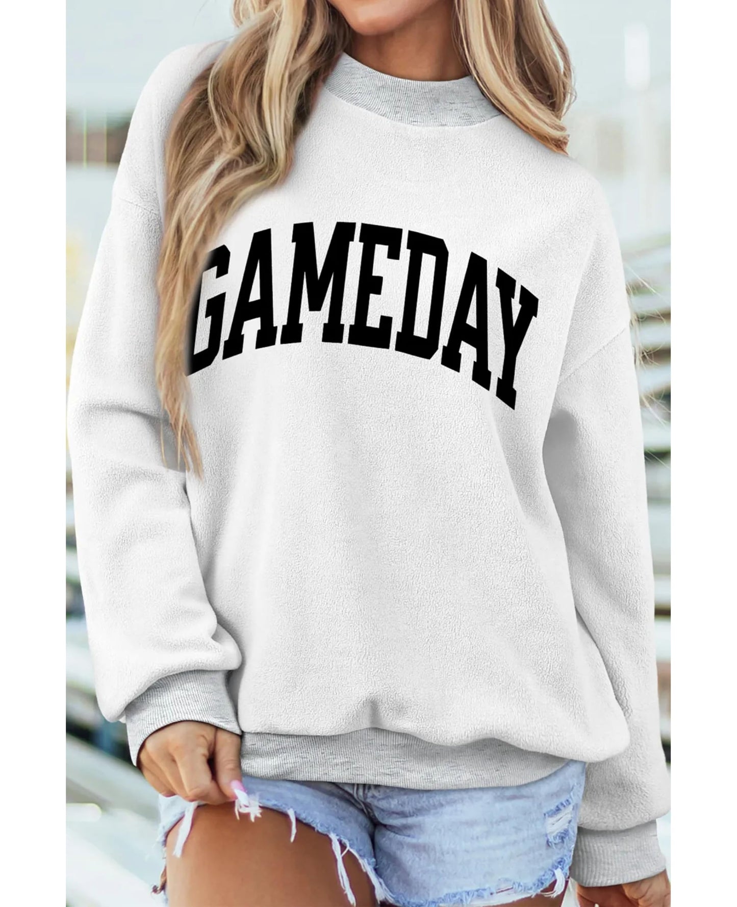SELINK Womens Double Printed Reversible Mock Neck Sweatshirts Pullover Tops