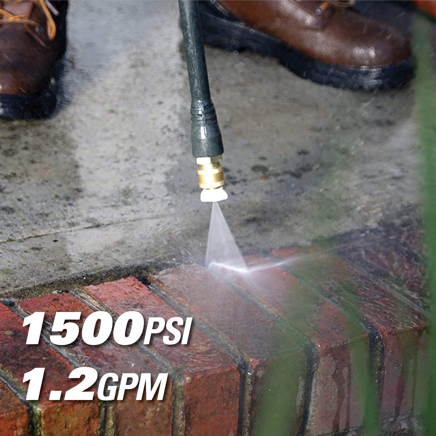 Greenworks 3000 PSI (2.0 GPM Max) Brushless Electric Pressure Washer (15°, 25°, 40°, Turbo and Soap Nozzle) for Use On Decks, Fences, Driveways, Sidewalks, Siding & More. Heavy-Duty