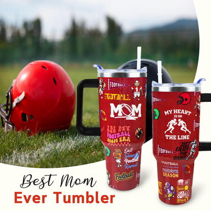 Baseball Mom 40 oz Tumbler with Handle and Straw Lid Leak Proof