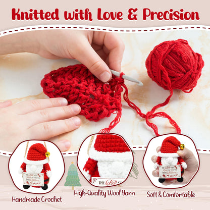 OASSIE Christmas Tree Crochet - Xmas Stocking Stuffers Gifts for Women Men | Christmas Tree Decorations, Christmas Crochet Gifts for Friends/Family/Coworkers, Emotional Support Message, Handmade