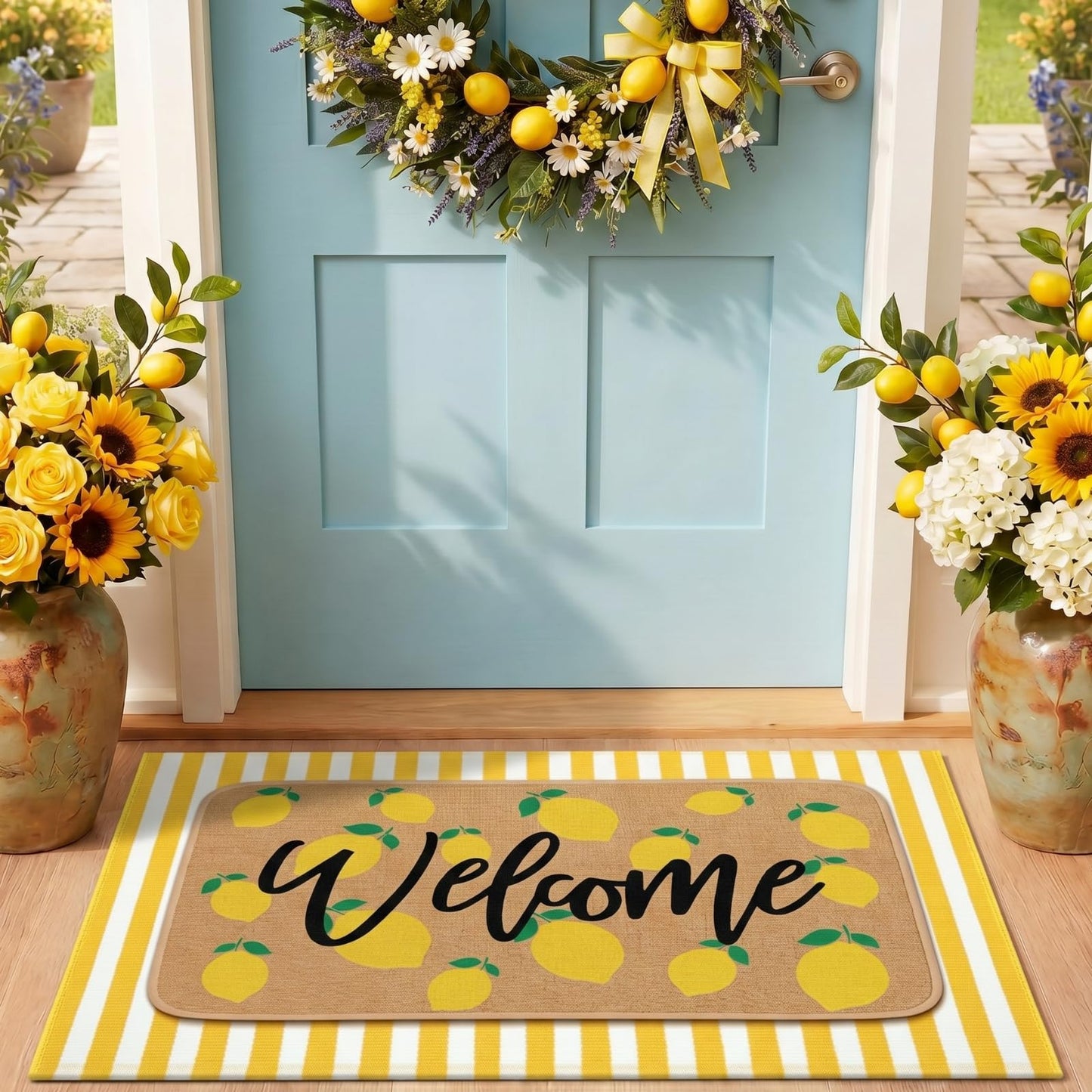 Tinideya 2 Pcs Halloween Door Mats Outdoor Layered Ghost Front Door Mat