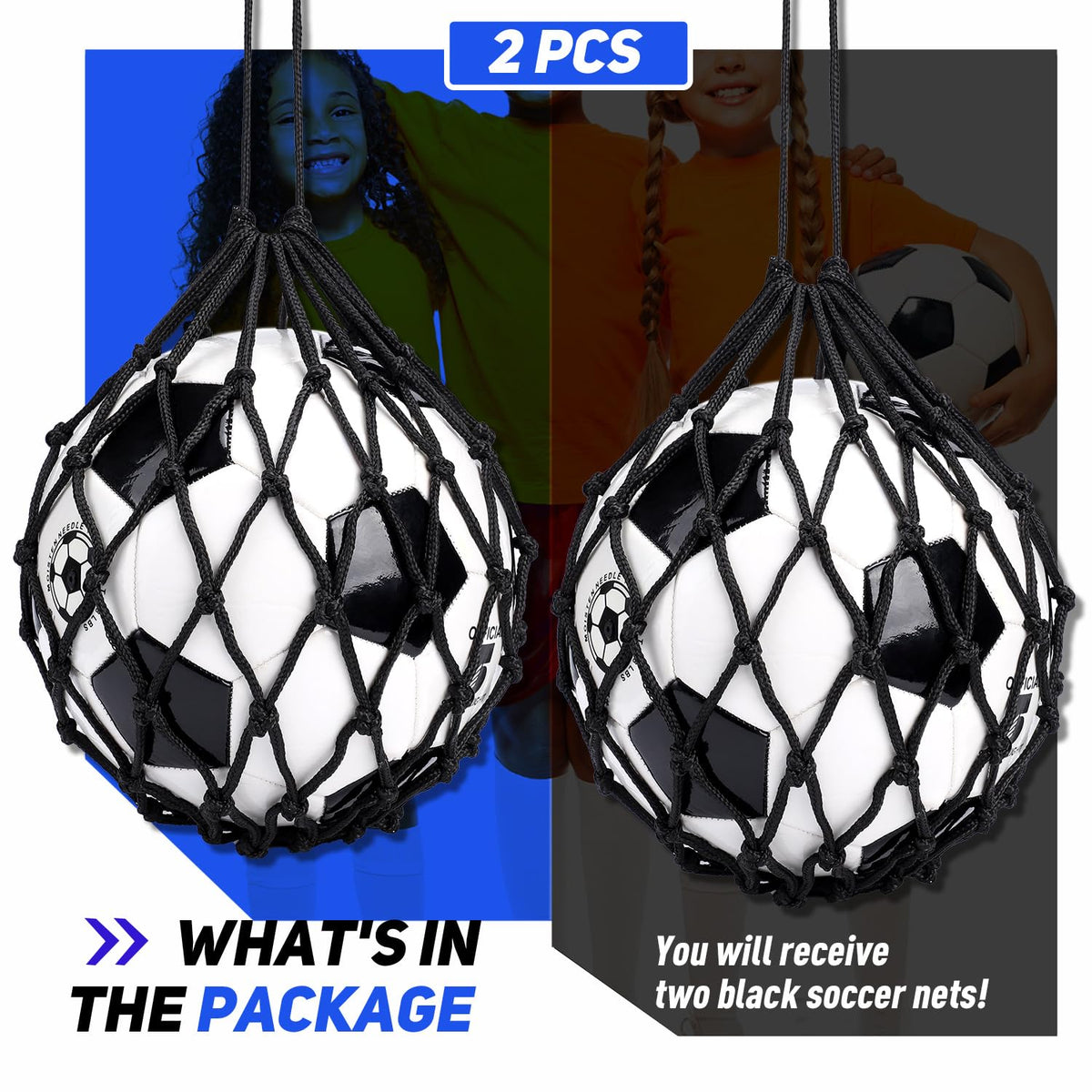 TOBWOLF Football Kick Trainer, Soccer Return Trainer Net Fits Ball Size 3, 4, 5, Hands-Free Soccer Kick Throw Training Aid