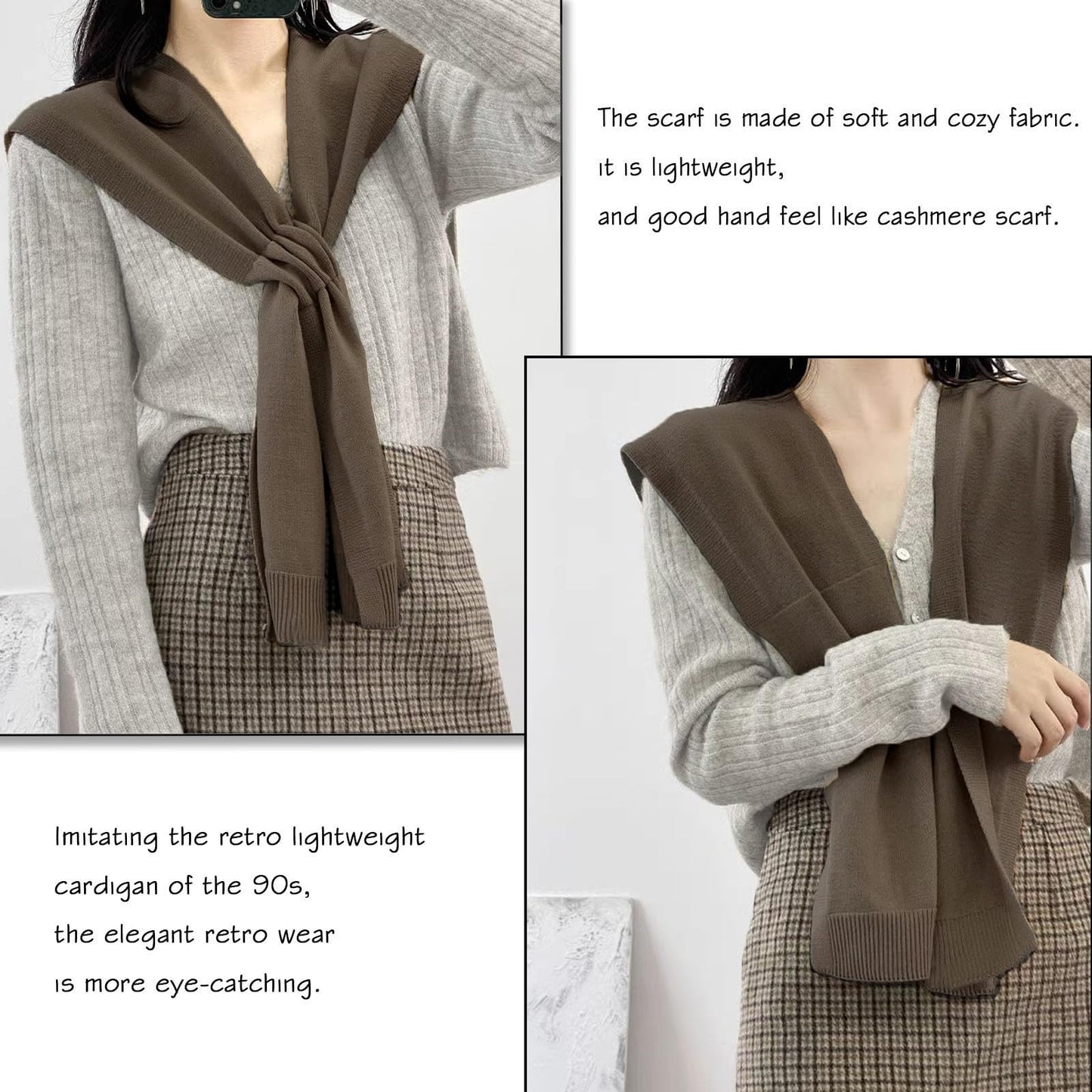 huablo Women's Fashion Knitted Shawl