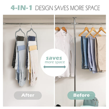 Velvet Pants Clothes Hanger Space Saving Non Slip Pants Shorts Hanger