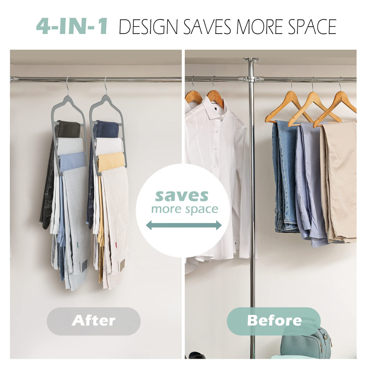 Velvet Pants Clothes Hanger Space Saving Non Slip Pants Shorts Hanger