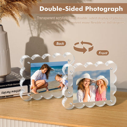 Chivalral 3 Pack 4x6 Acrylic Picture Frame, Double-Sided Tabletop Display