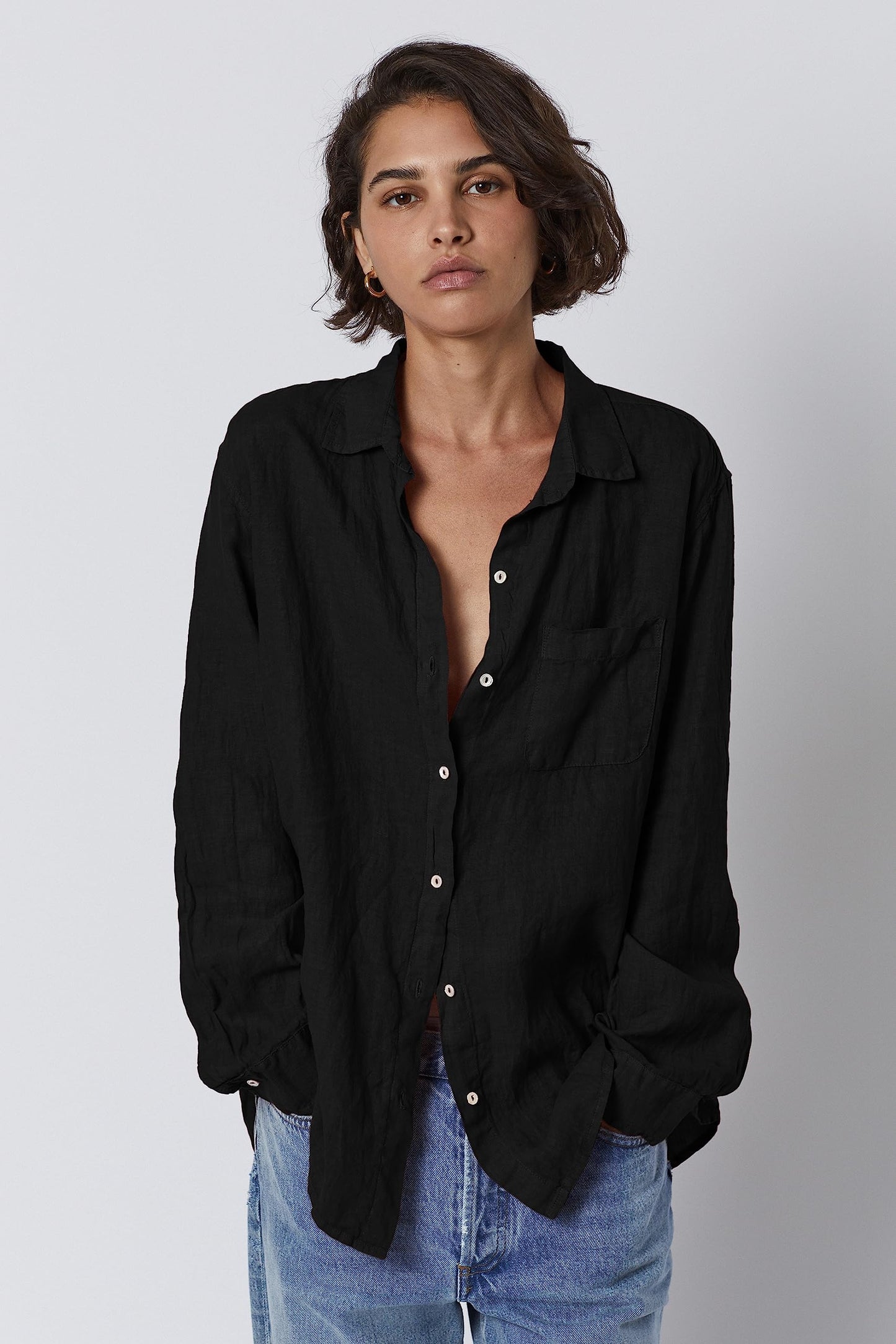 Velvet by Graham & Spencer Women's Mulholland by Jenny Graham Woven Linen Button Down