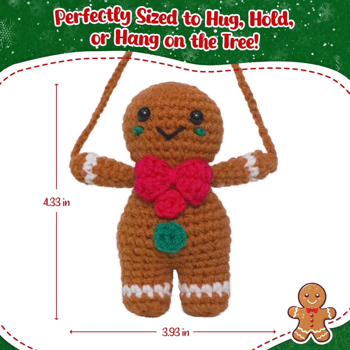 OASSIE Christmas Tree Crochet - Xmas Stocking Stuffers Gifts for Women Men | Christmas Tree Decorations, Christmas Crochet Gifts for Friends/Family/Coworkers, Emotional Support Message, Handmade
