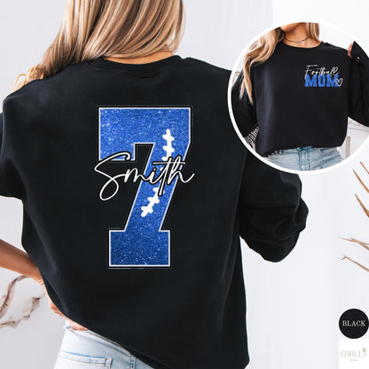 Personalized Football Mom Shirt with Kids Names and Jersey Number, Custom Football Mama Shirt, Women Sport Shirts