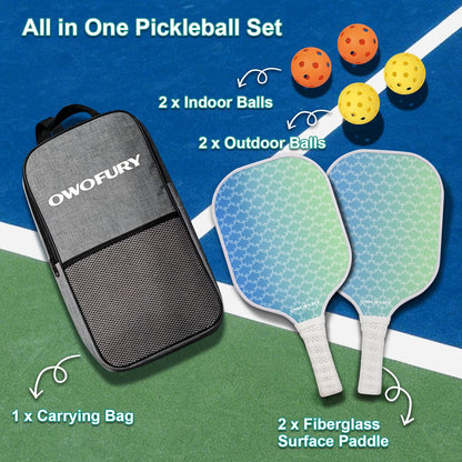 Pickleball Paddles Set of 2 Lightweight Honeycomb Core Pink