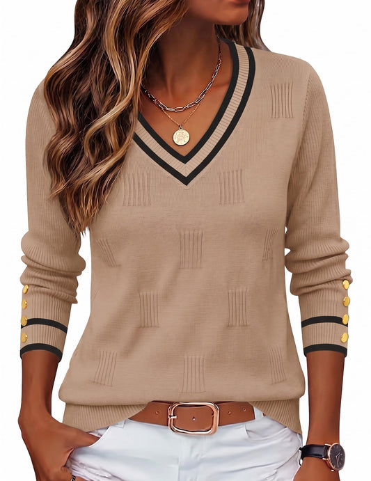 Zeagoo Womens V Neck Sweaters