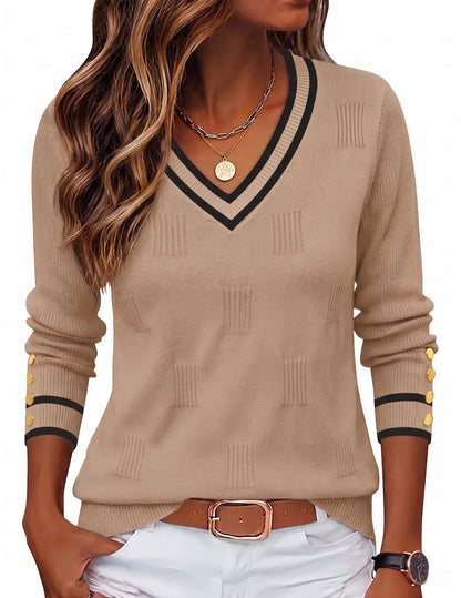 Zeagoo Womens V Neck Sweaters