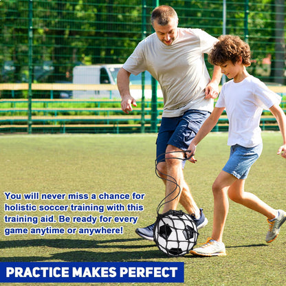 TOBWOLF Football Kick Trainer, Soccer Return Trainer Net Fits Ball Size 3, 4, 5, Hands-Free Soccer Kick Throw Training Aid
