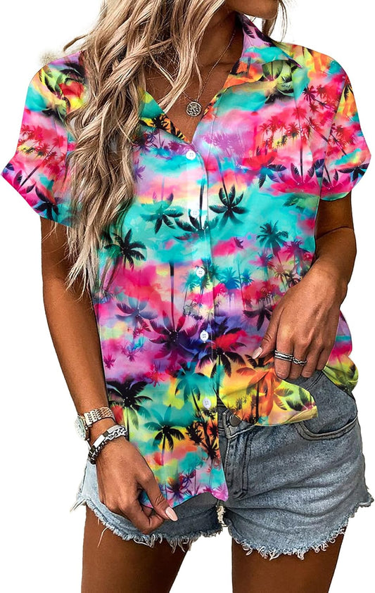UNIQUEONE Womens Hawaiian Shirt