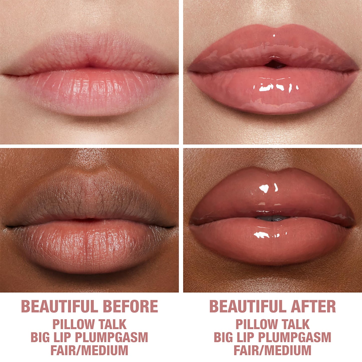 Charlotte Tilbury Big Lip Plumpgasm Lip Gloss - Gift Set Essential - Hydrating Plumper with Hyaluronic Acid & Heat + Ice Technology - Perfect for Pairing with Makeup Favorites