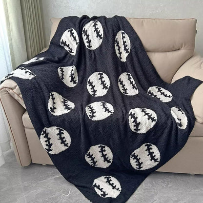 Cozy Baseball Pattern Blanket Perfect Lightweight Bedding for Adults, Soft, Warm, and Plush Soccer Sports Blanket Great for Bed Sofa (Baseball-Red, 51"x63")