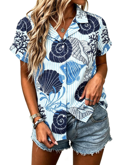 UNIQUEONE Womens Hawaiian Shirt