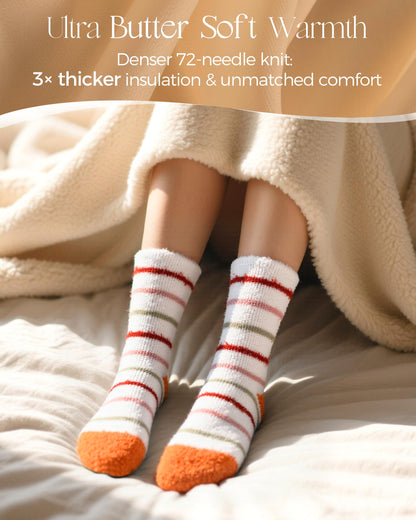 AIVEI Halloween Gifts Fuzzy Socks for Women Boo Spooky Basket Stuffers