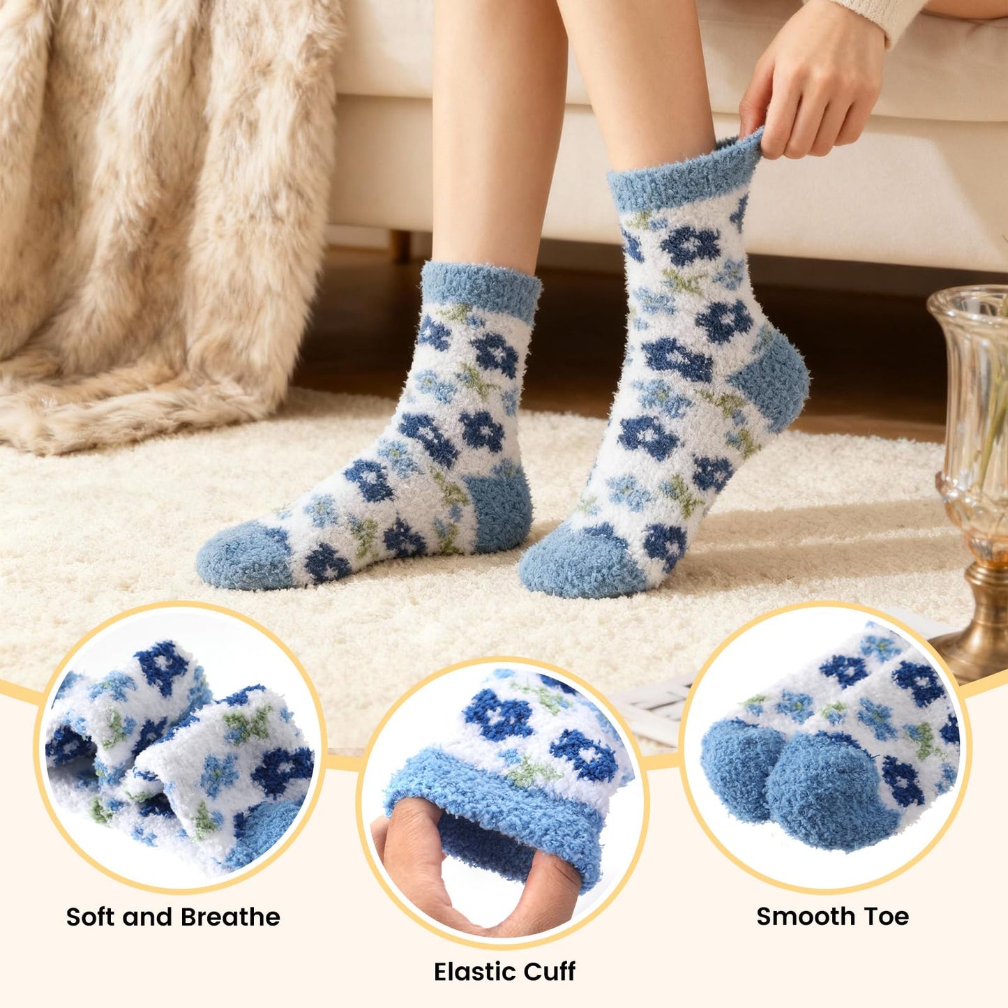 Womens Fluffy Fuzzy Socks,Winter Cozy Soft Warm Socks Gifts for Womens