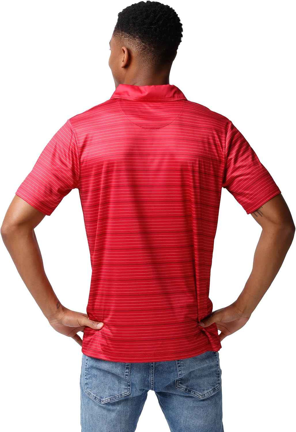 FOCO NCAA Mens NCAA College Team Logo Striped Polyester Polo Short Sleeve Shirt