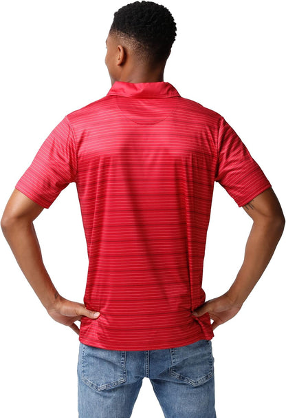 FOCO NCAA Mens NCAA College Team Logo Striped Polyester Polo Short Sleeve Shirt